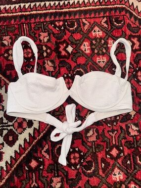 Monday Swimwear Ribbed Bikini Top White Medium